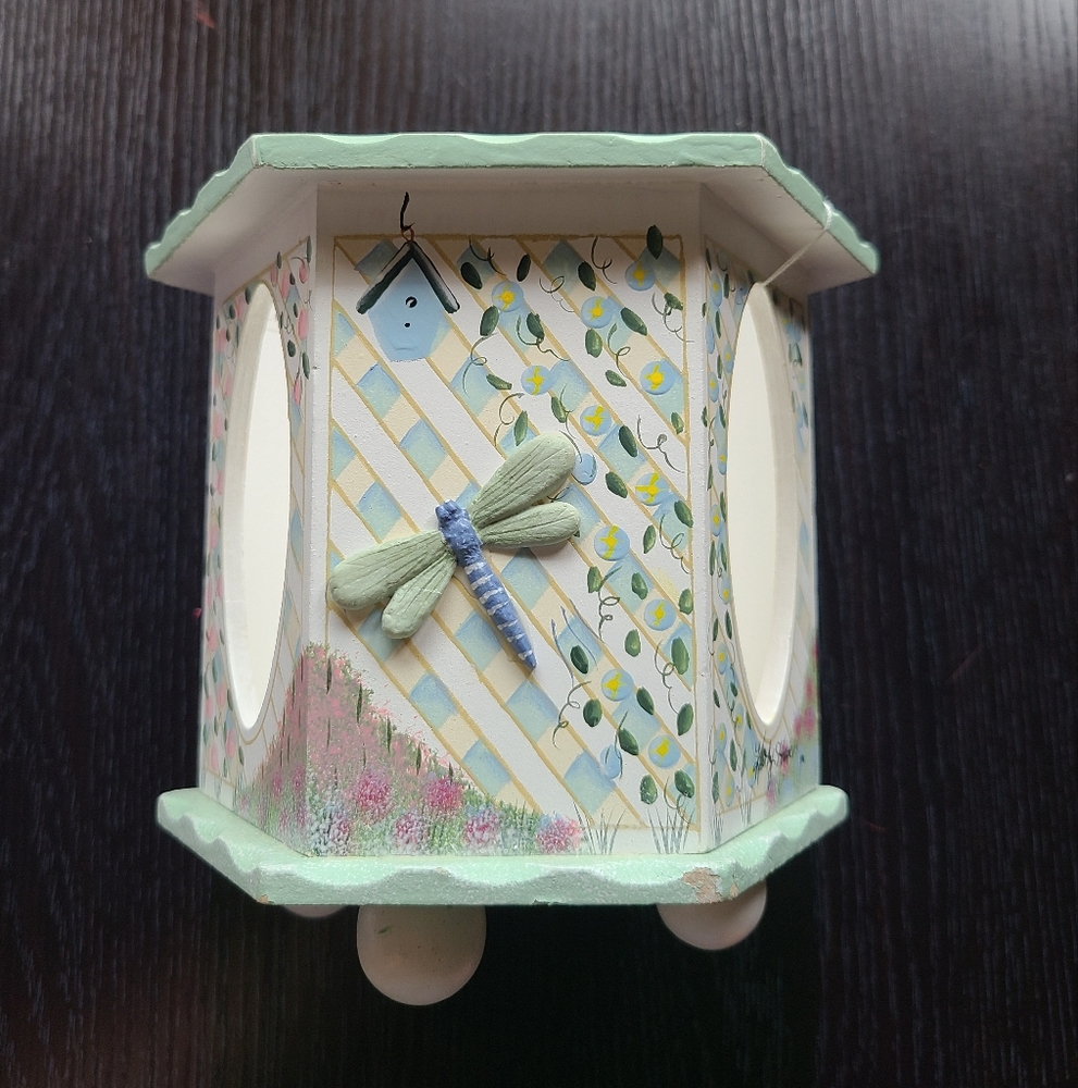 Decorative Candle Holder with Dragonfly Design